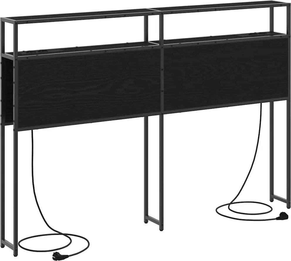 vidaXL Tăblie de depozitare cu raft Stejar negru 160 cm Lemn compozit