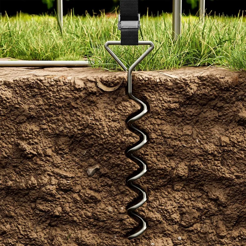 Set de ancore pentru sol, 4 bucăți, 42,5x8,5cm, argintiu Monzana