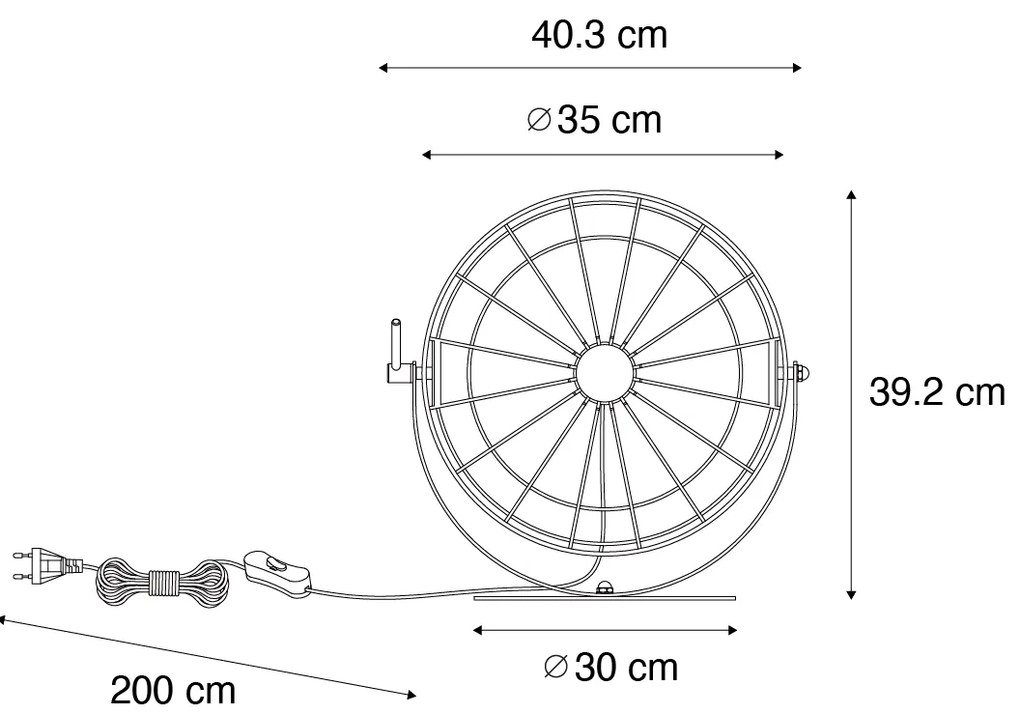Lampă de masă industrială neagră reglabilă - Hanze