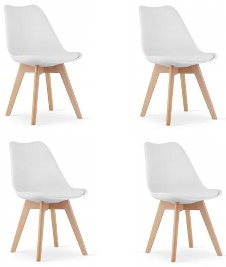 Set 4 scaune bucatarie/living, Artool, Mark, PP, lemn, alb, 49x43x82 cm