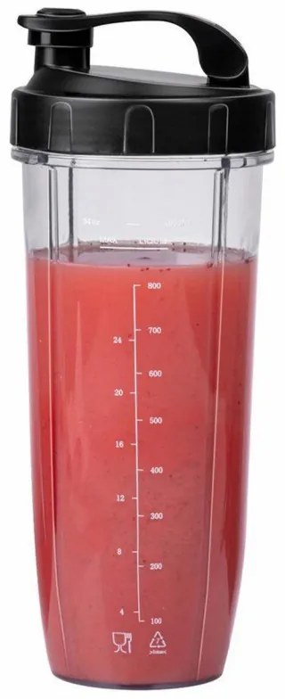 Blender Alpina Nutrition, 4 lame, 1200 W, 1 L, Fara BPA, Inox/Negru