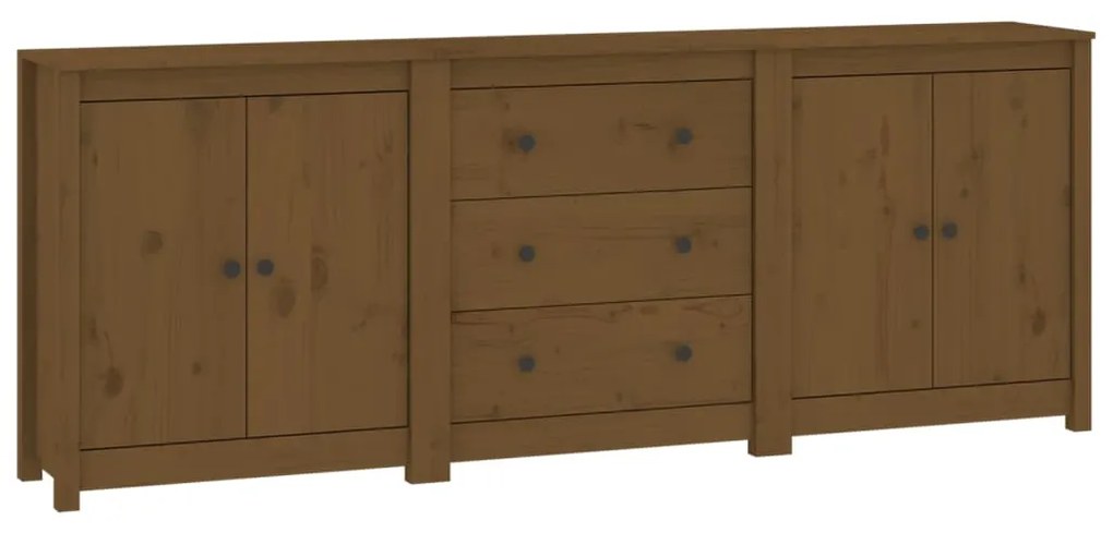 3114072 vidaXL Servantă, maro miere, 210x35x80 cm, lemn masiv de pin