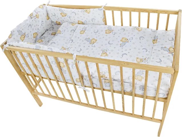 Lenjerie MyKids TEDDY STELUTE GRI 4 Piese 140x70