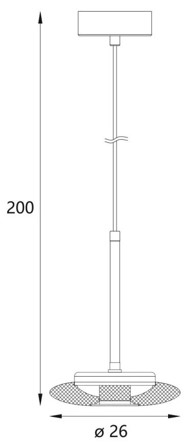 Pendul LED metal auriu, sticla Lunaris