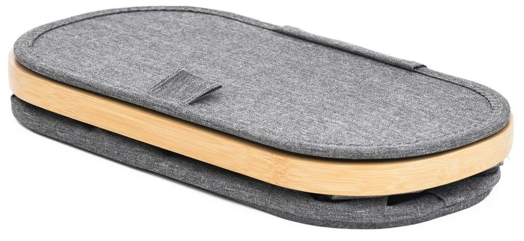 Cutie de depozitare G21 30 x 15 x 15 cm, dinbambus cu capac, gri