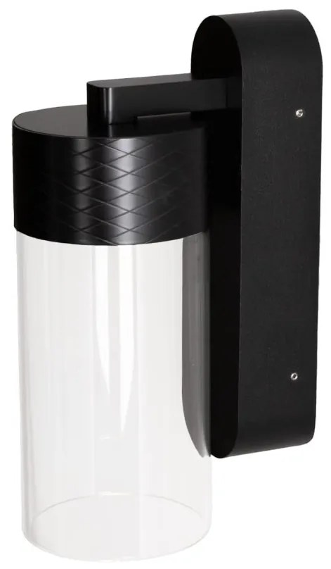 Aplica de perete LED metal negru si sticla Fusion