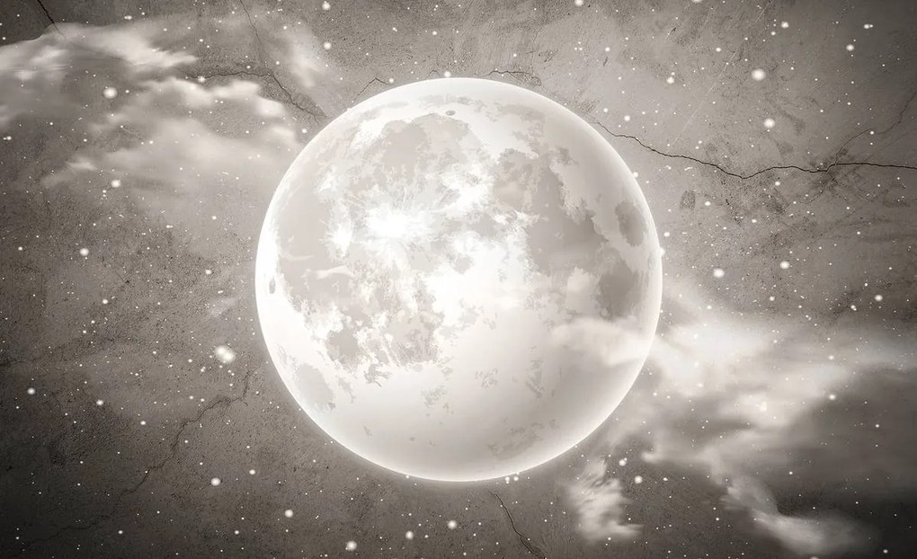 Fototapet - Luna pe beton - neagră (152,5x104 cm)