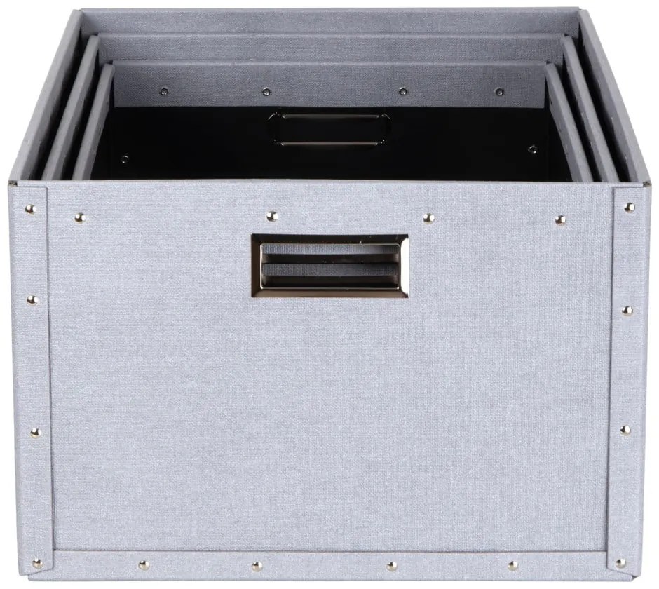 Cutii de depozitare gri-deschis 3 buc. din carton Ture – Bigso Box of Sweden