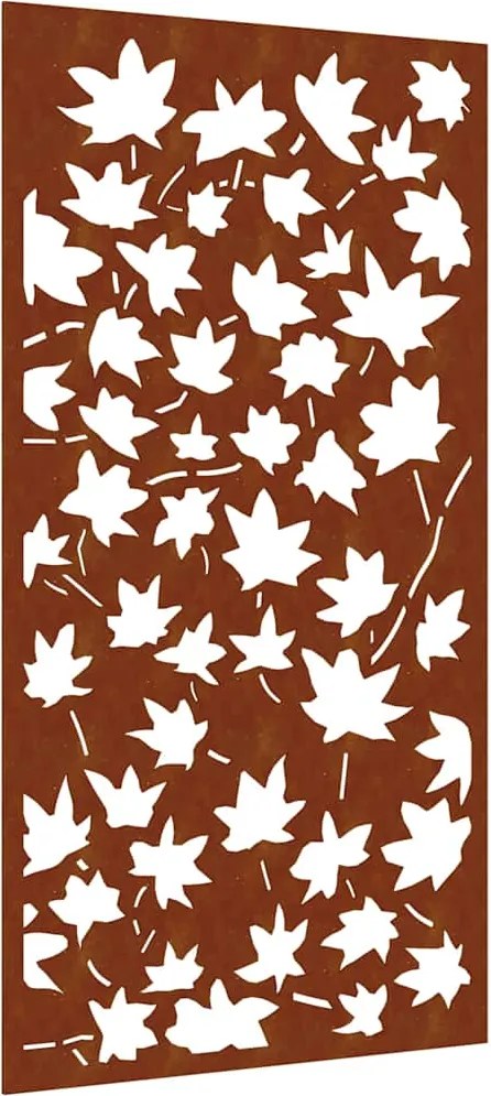 vidaXL Decor de perete 105x55 cm design frunze arțar oțel Corten