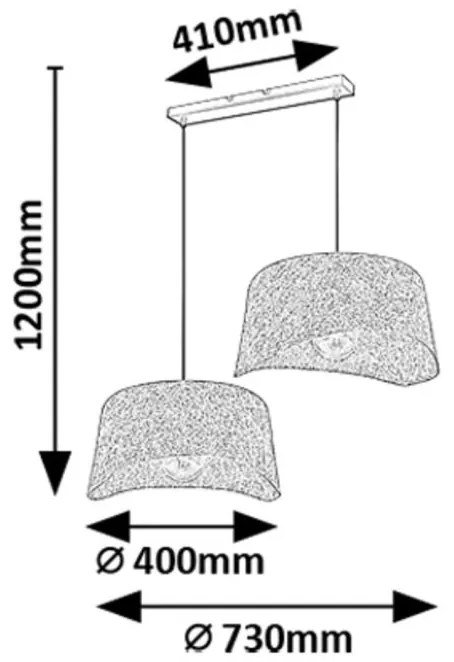 Lustra suspendata din material ecologic Farelia 2L