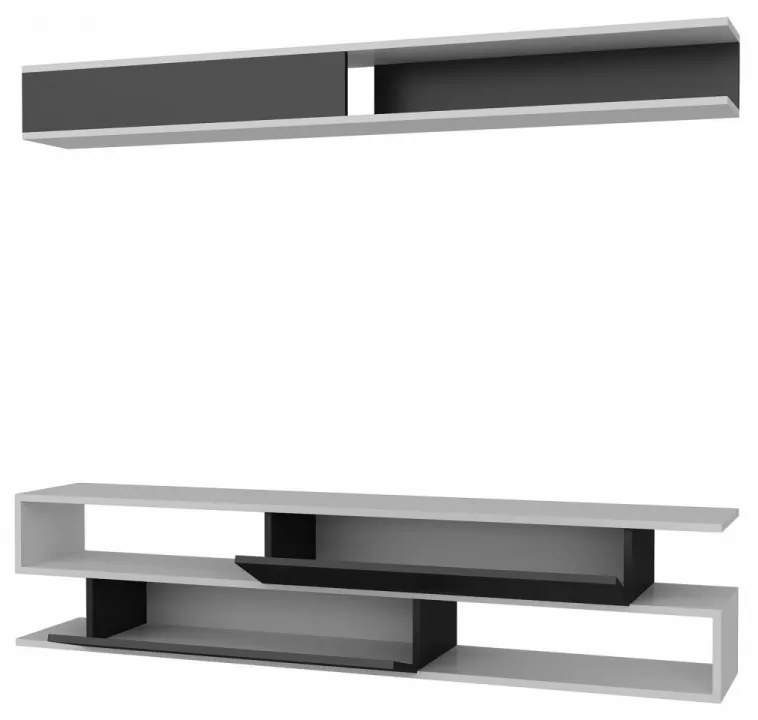 Comoda TV Sims, Alb / Negru