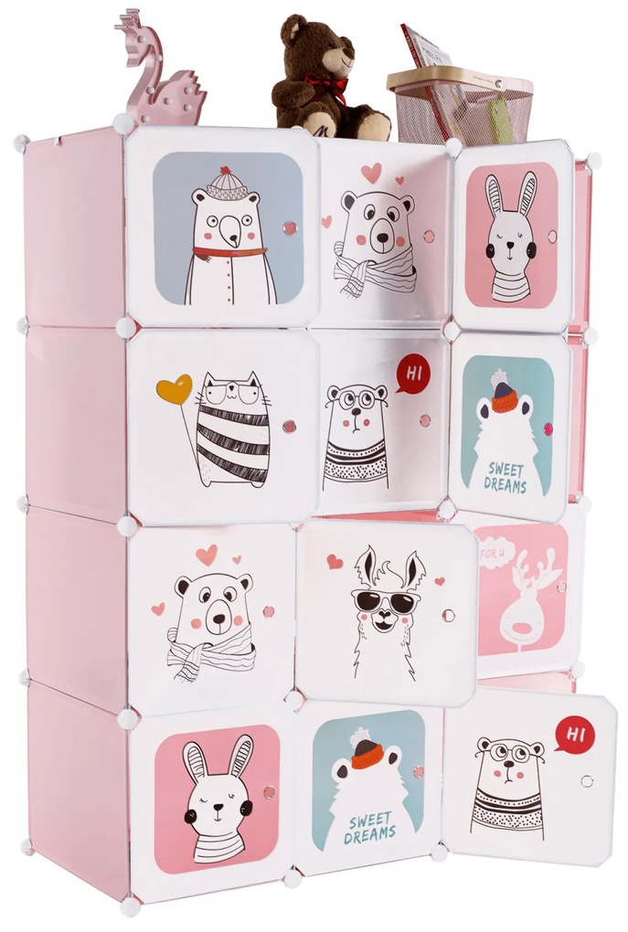 Dulap modular pentru copii, roz  model copii, NURMI