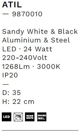Plafoniera LED design modern ATIL D-35cm