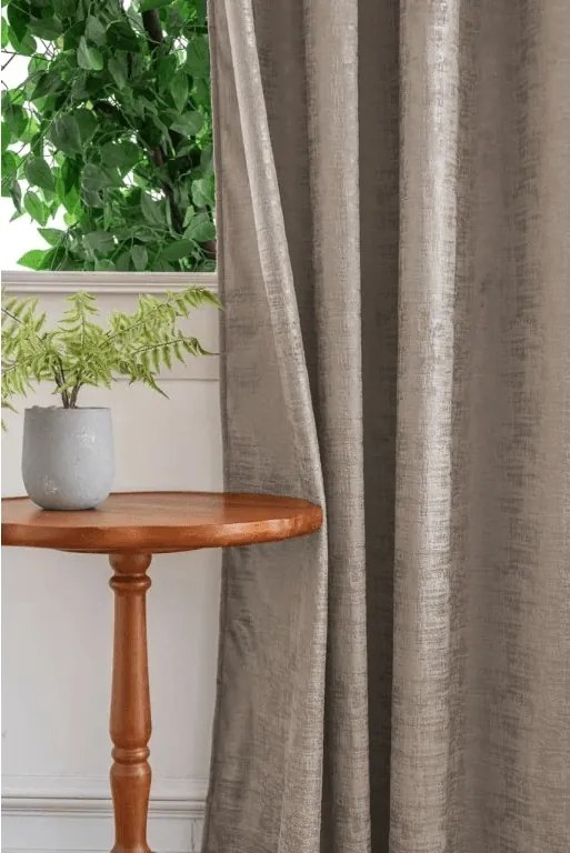 Perdea blackout LOOM VELVET 140x250 cm, bej-maroniu Agatat: Inele metalice