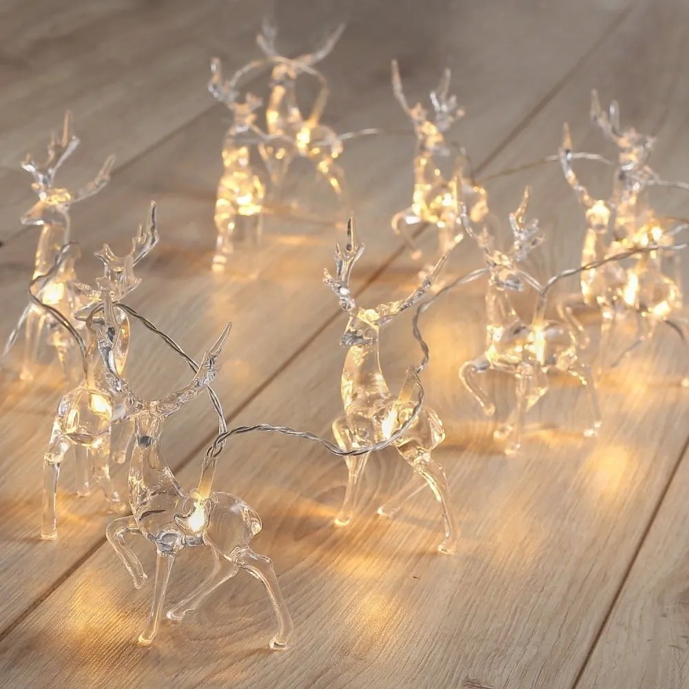 Ghirlanda luminoasă cu LED în formă de reni DecoKing Deer, lungime 1,65 m, 10 beculețe