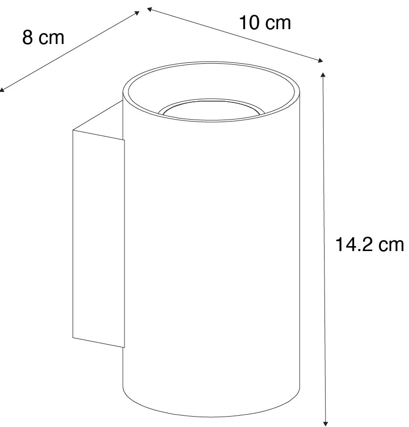 Lampă de perete inteligentă bronz închis rotundă cu 2 lumini incluzând 2 Wifi GU10 50mm - Sandy