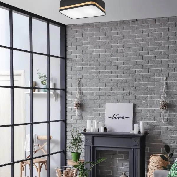 Plafonieră SIRJA SQUARE STRIPE 2xE27/15W/230V negru/auriu