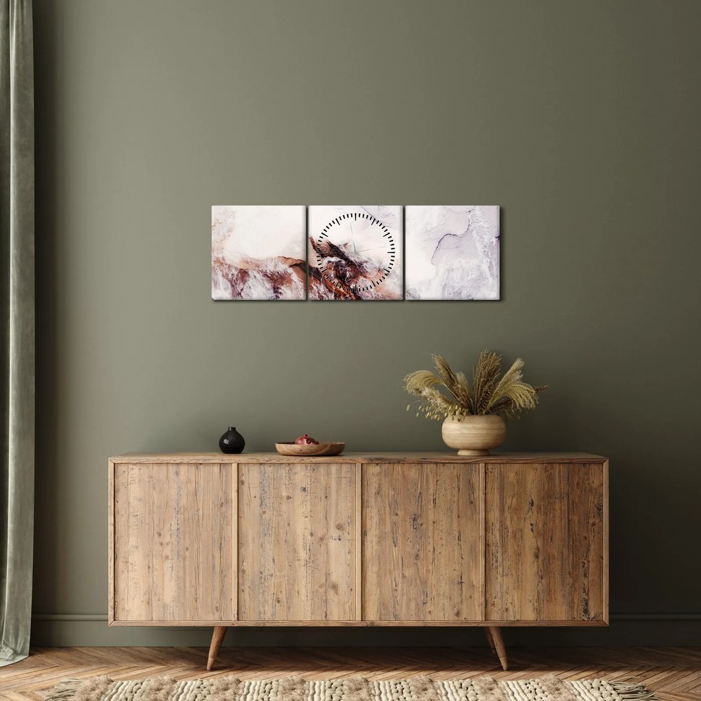 Tablou - Marmură violet N⁰1 (cu ceas) (90x30 cm)