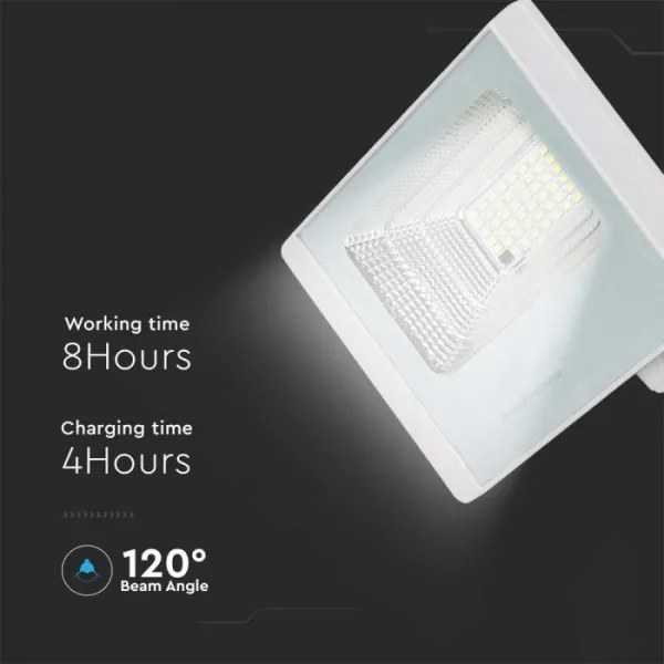 Proiector solar LED exterior 12W, 3,2V, IP65, 4000K cu telecomandă