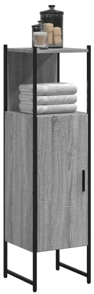 vidaXL Dulap de baie, gri sonoma, 33x33x120,5 cm, lemn prelucrat