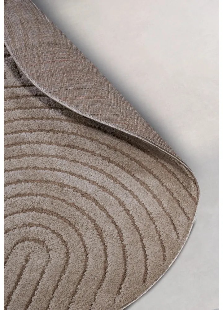 Covor maro deschis rotund ø 160 cm Panglao New York Taupe – Elle Decoration