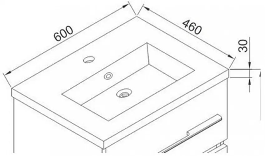 Lavoar din marmură artificială turnată Nina 60