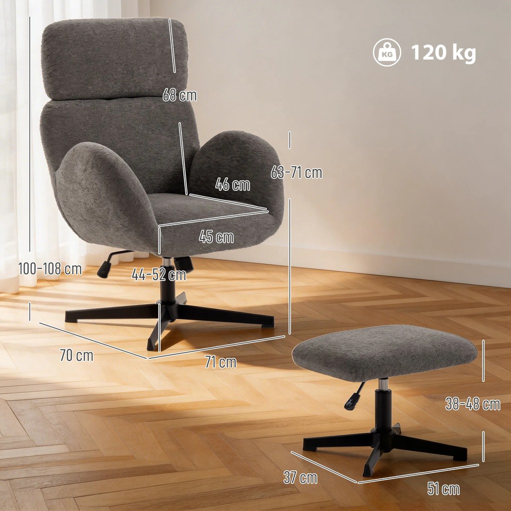 HOMCOM fotoliu dormitor rotativ | Aosom Romania