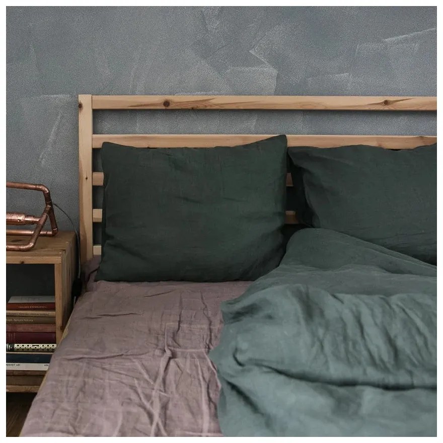 Cearceaf roz/maro din in 180x260 cm Ashes of Roses – Linen Tales