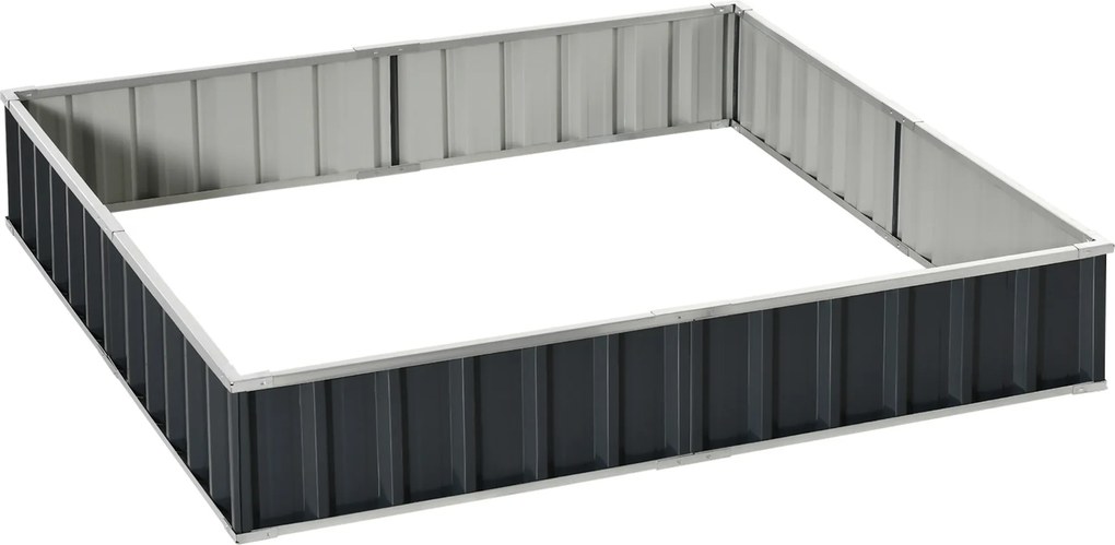 Outsunny Pat Modular Suprainălțat pentru Legume, Structură din Oțel Zincat, Ideal pentru Plante și Ierburi, 258x90x30 cm, Gri Inchis | Aosom Romania