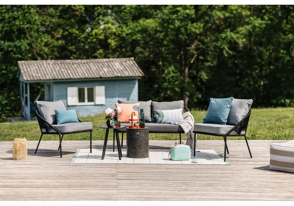 Canapea de grădină cu 2 locuri Bonami Selection North, negru