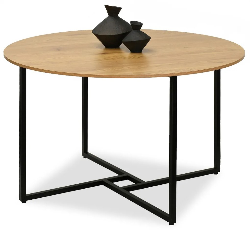 Masă de sufragerie Bird (stejar + negru). 1111740