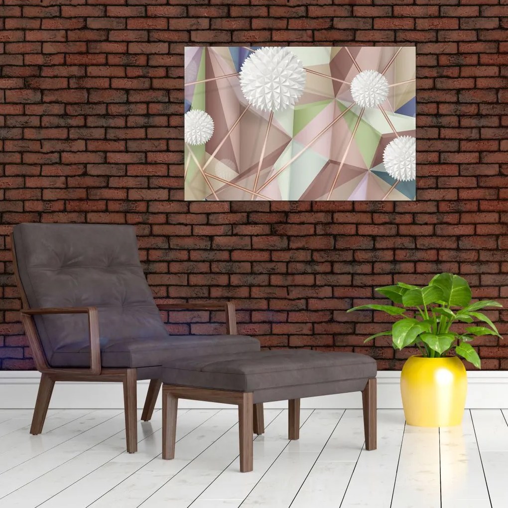 Tablou - 3D abstract culori pastel (90x60 cm)