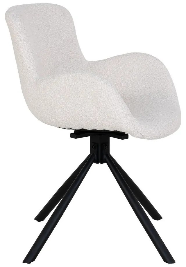 Set de scaune de sufragerie alb cu cotiere 2 buc. tapițat Amorim – House Nordic