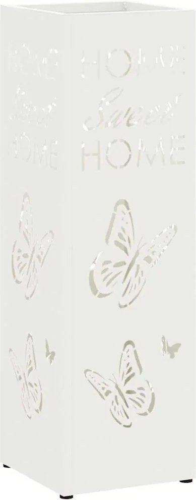 vidaXL Suport pentru umbrele Alb 15,5 x 15,5 x 49 cm Metal