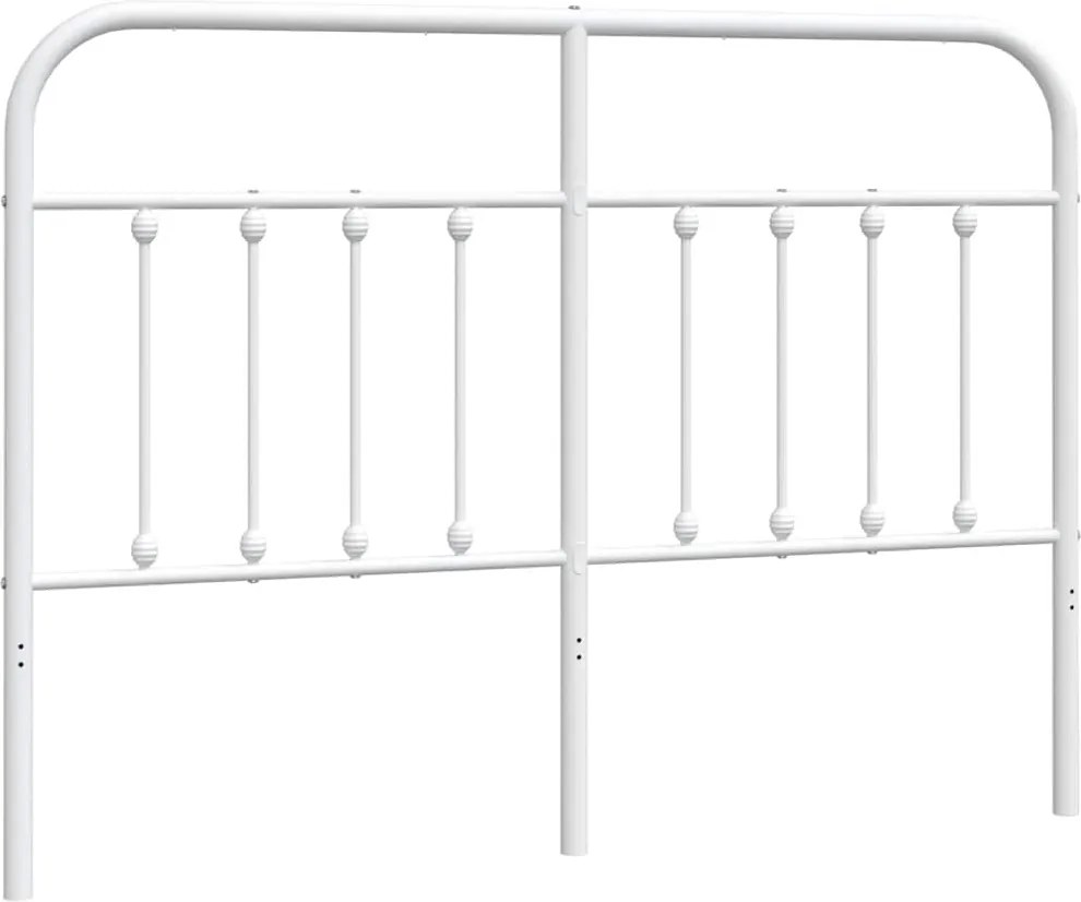 vidaXL Tăblie de pat de schimb metalică, alb, 150 cm
