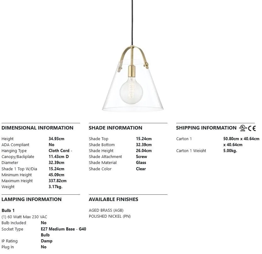 Pendul design modern KARIN big, alama antichizata