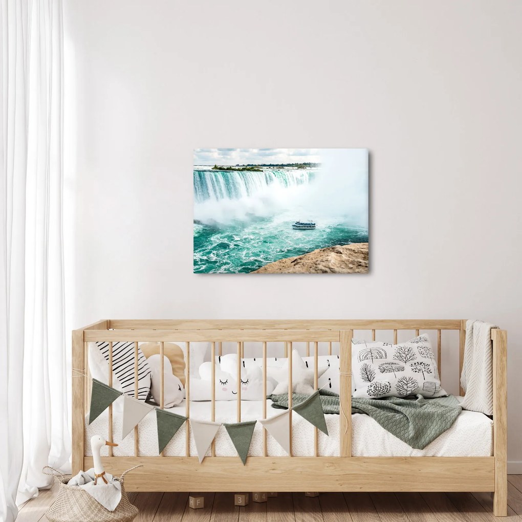 Tablou cu cascadele și corabie (70x50 cm)