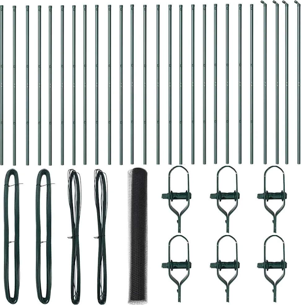 vidaXL Stâlp de gard. Gri 50 x 1,4 m ( plasă 13 mm) Oțel și PVC