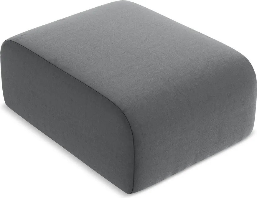 Taburet gri cu tapițerie din catifea Lani – Makamii