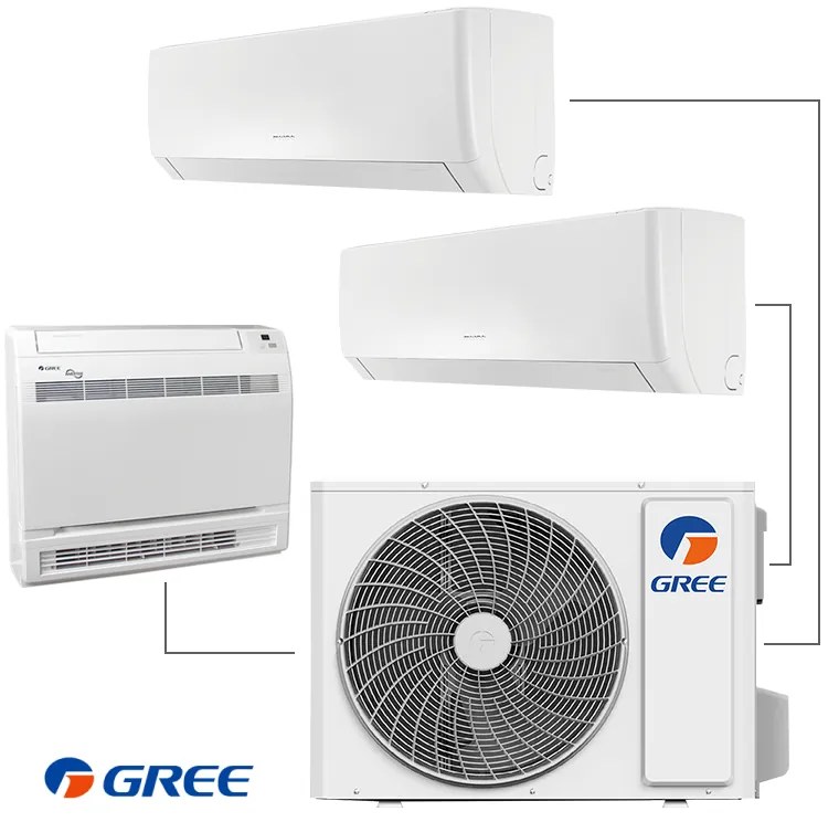 Unitate exterioara pentru sistem multi-split Gree GWHD(24)NK6LOO, 24000 BTU, 52 m², A++/A+, R-32, Alb