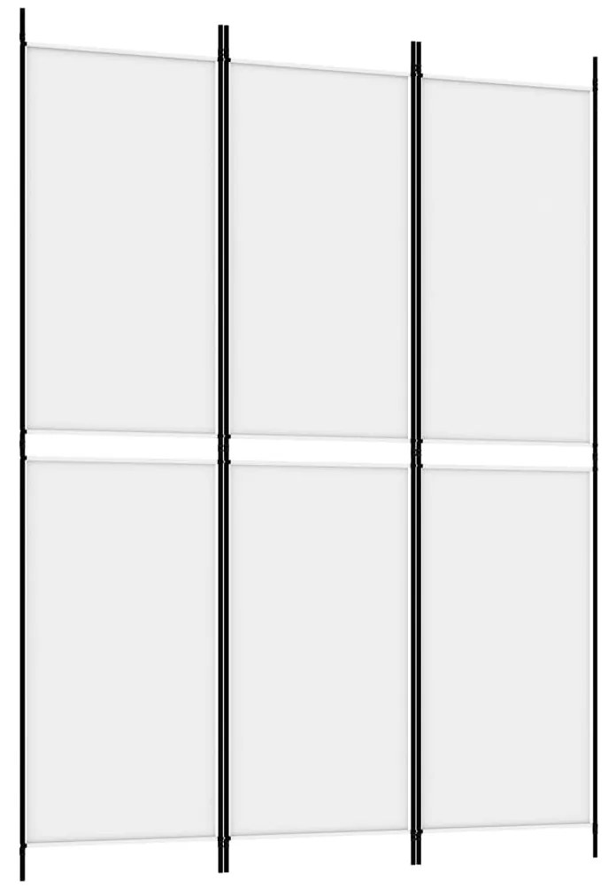 350226 vidaXL Paravan de cameră cu 3 panouri, alb, 150x200 cm, textil