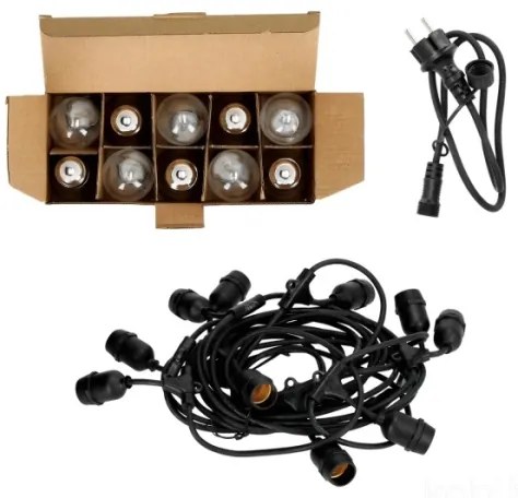Lanț LED decorativ de exterior BAJA ST64 10xE27/1W/230V 10,9m IP44 alb cald
