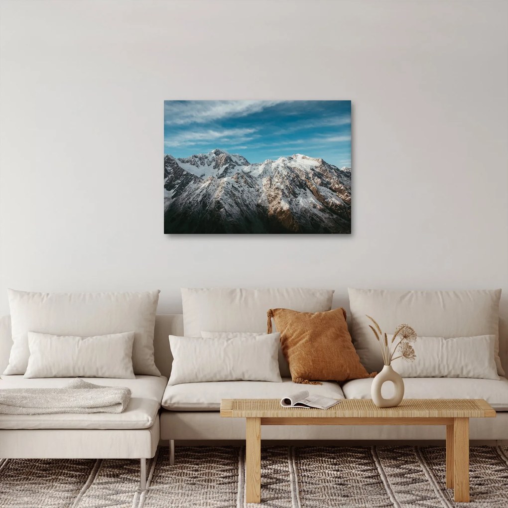 Tablou cu vârfuri înzăpeziți, Fiordland (70x50 cm)