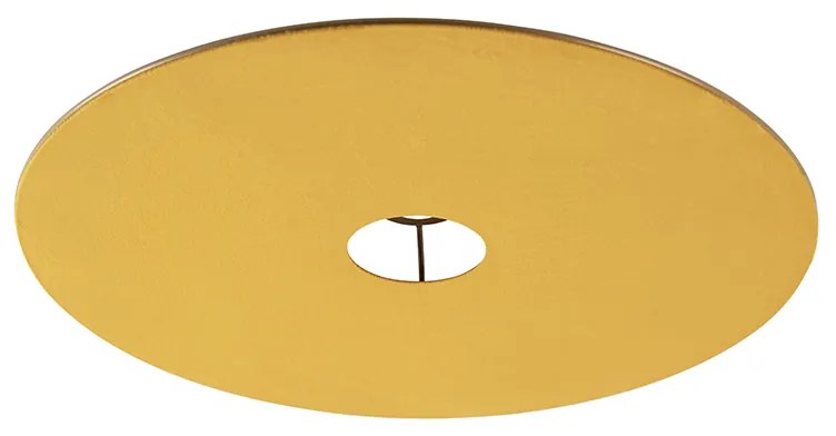 Abajur plat din catifea galben cu auriu 45 cm