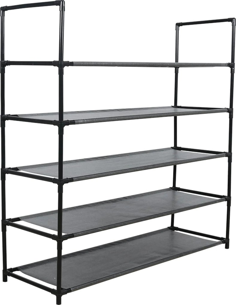 Pantofar MADILO, negru, metal/tesatura, 86x28x89 cm