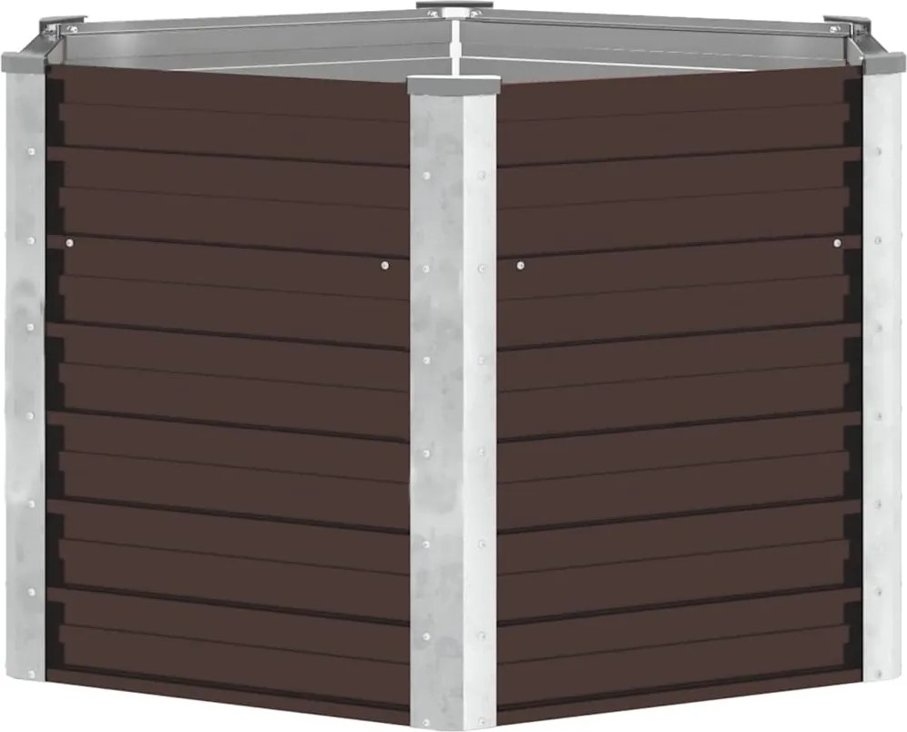 vidaXL Strat înălțat de grădină, maro, 129x129x77 cm, oțel galvanizat