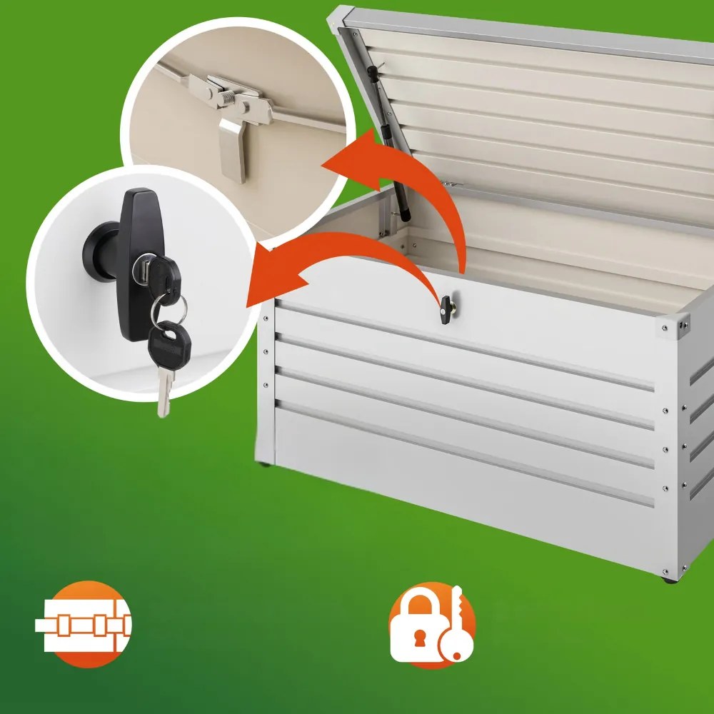 Cutie metalică de depozitare METALBOX, 385 l, 120×62×63cm, gri Gardebruk