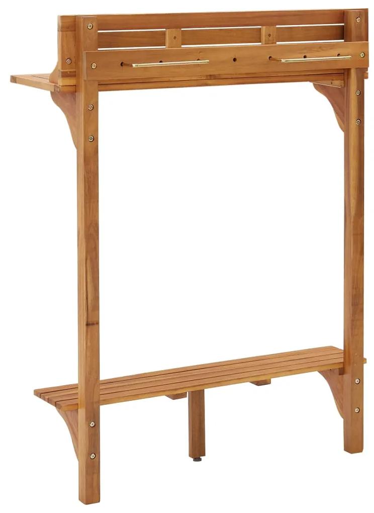 Masă de bar pentru balcon, 90x37x122,5 cm, lemn masiv de acacia