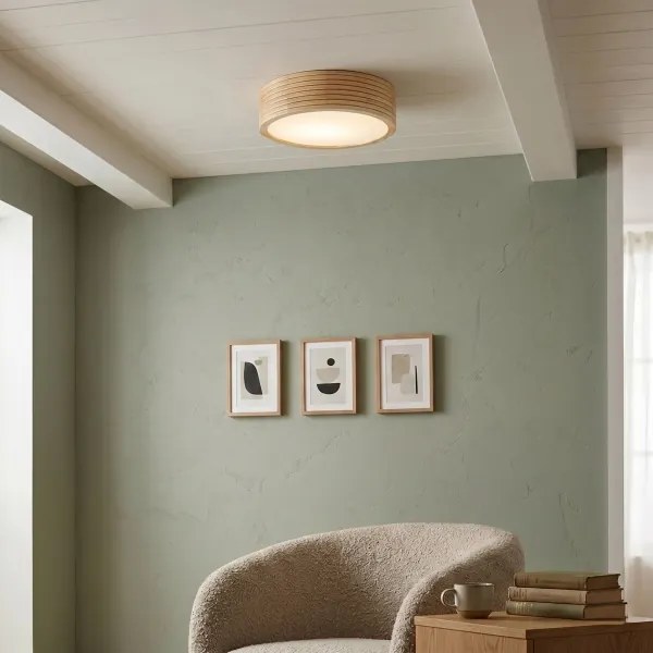 Plafonieră NATURAL MODERN 1xE27/15W/230V Ø 27,5 cm, din pin