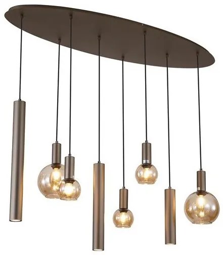 Lustra cu 8 pendule mixte Lyon